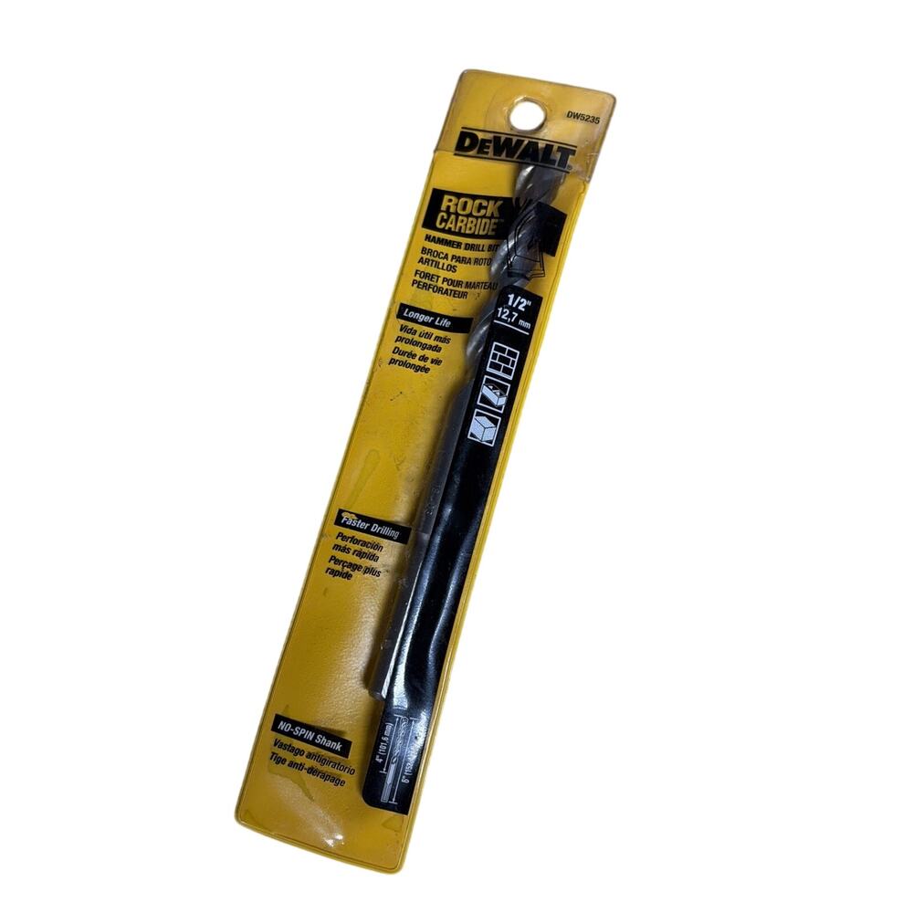 DEWALT DW5235 ROCK CARBIDE 1/2"x6" HAMMER DRILL BIT BRAND NEW NEVER USED